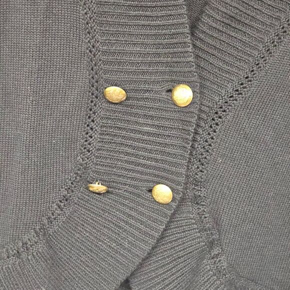 Ralph Lauren LRL Cardigan Sweater Womens Size Medium Double Breasted Gold Button - Picture 3 of 10